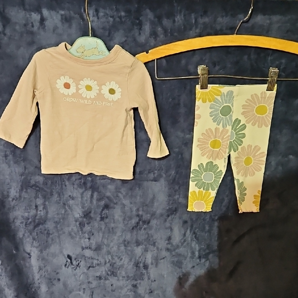 Little Co. Floral Long Sleeve Shirt and Leggings Set Grow Wild And Free